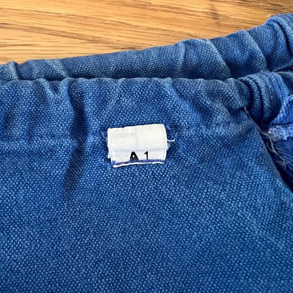 Vintage Royal Blue A1 Canvas Double-Knee Cotton Drawstring Chore Pants – Med/Lar - Picture 4 of 7